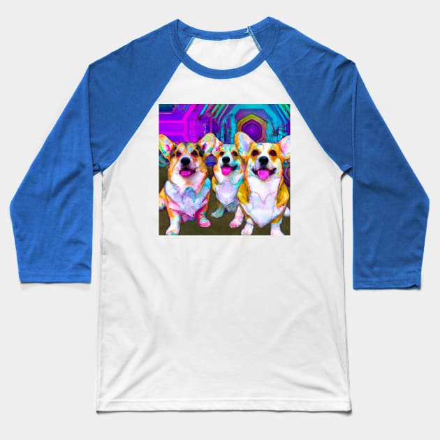 Corg Collective #8 Baseball T-Shirt by swinemiester
